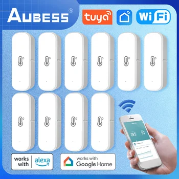 AUBESS Tuya Pametnega Doma Wifi Temperature In Vlažnosti Tipalo Delo Z Alexa In Google Doma Pomočnik Smartlife Ni Potrebno Hub