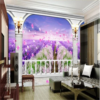 beibehang po Meri netkanih materialov ozadje dnevna soba cvet sivke morje TV, kavč ozadju dekoracijo sten