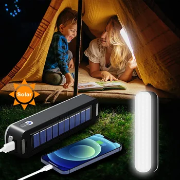 Sončne Kampiranje Luči Šotor Svetilka, Polnilne, Nepremočljiva Ribolov USB Lučka Led Prenosni Solarni Prostem Luči