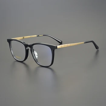 Vintage Udobno Kvadrat Velikosti Očala Okvir Moških Retro prijazen do Kože Očala Tekmo Recept Moški Ultra-lahkih Eye Glasses