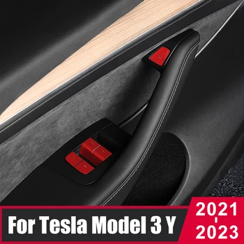 Za Tesla Model 3 Model Y 2021 2022 2023 Avto Steklo Dvignite Gumb Nalepke Zaklepanje Vrat Gumb Za Odklepanje Pokrova Nalepke, Dodatki