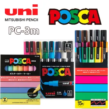 Uni flomaster posca PC-3M Akril marcadores stalno marker grafiti barva peresa Za Rock Kovin, Usnja, Keramike, Stekla, Plastike