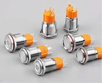 19 mm kovinski gumb 250V stikalo 10A obroč svetlobe napajanje prijavite samozaporne/self reset gumb za avto medicinske