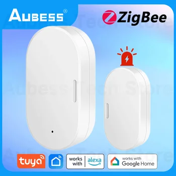 AUBESS Vrata, Senzor za Odprta Detektor ZigBee Smart Home Security Protection Tuya Smart Življenje App Nadzor Za Alexa Google Pomočnik