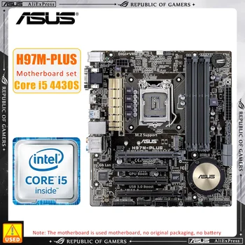 1150 LGA Matično ploščo Kit ASUS H97M-PLUS+I5 4430S Intel H97 4 x DDR3 32GB PCI-E 3.0 M. 2 USB3.0 Micro ATX Za Core i7/i5/i3/ cpu