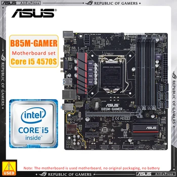 1150 LGA Matično ploščo Kit Asus B85M-GAMER+I5 4570S Desktop Intel B85 DDR3 32 G Core i7 i5, i3 cpe SATA3 USB3.0 PCI-E 3.0 Micro-ATX
