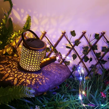 Sončne Železa Umetnosti Vode grelnik vode izdolbel Lučka LED Tla, Luči za Vrt Dvorišče, za Božič Halloween Krajine Dekoracijo