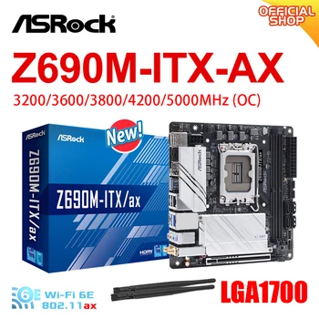 ASROCK Z690M-ITX/AX matične plošče LGA1700 Z690 MINI ITX WIFI DDR4 PCIe 5.0 SATA3 placa mae Intel 12. 13. CPU 12400F 13600K/F