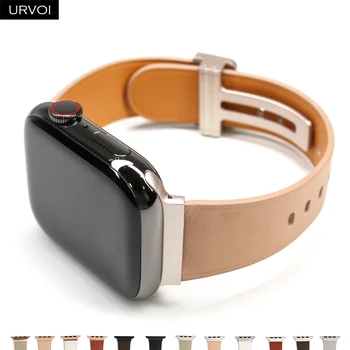 URVOI Band za Apple Watch Ultra Serije 8 7 6 SE54321 Pravega usnja trak za iWatch 49 mm dekleta zapestje gledati dodatki