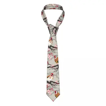 Klasična Kravato za Moške Svile Mens Neckties za svate Poslovnih Vratu Kravato Priložnostne Cvetoče Češnjevo Vejo In Spomladi Ptic Kravato