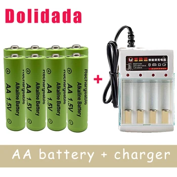 3000mah 1,5 v AA Alkalne Baterije 2a Akumulatorska Baterija Za Daljinski upravljalnik Igrača Batery Dima Alarm Z Polnilnik Bateria Deli