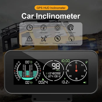 M60 Avto HUD Inclinometer 12V Head Up Display GPS merilnik Hitrosti, Digitalni Kompas Strmine Metrov nadmorske Višine Merilnik za Avto Off-Road