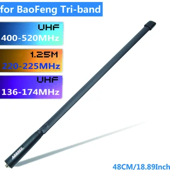 ABBREE Tri-band 144/222/435Mhz Taktično Antena za Baofeng BF-R3 UV-82T UV-5RX3 UV-82X3,BTECH UV-5X3 Ham Walkie Talkie Radio