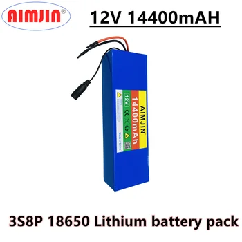 12V 14.4 Ah Litij-ionska Baterija 18650 11.1 proti 12,6 v 144000mah Zmogljivosti rudarska Svetilka Visoke moči 800W Baterije+3A Polnilnik