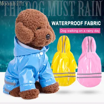 Nepremočljiva Ljubljenčka, Psa, Odsevna Oblačila Jumpsuit PU Teddy dežni Plašč za Majhne, Srednje Pse Ropa De Perros Mascotas Hooded Rainwear