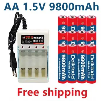 Novo Oznako AA baterije 9800 mah polnilne baterije AA 1,5 V, Polnjenje Novih Alcalinas drummey + Brezplačno nakupovanje
