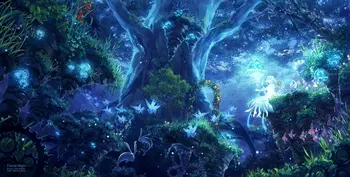 Barve blue Magic Enchanted Forest Džungle pravljice kulise Visoke kakovosti Računalnik tiskanje stranka ozadju