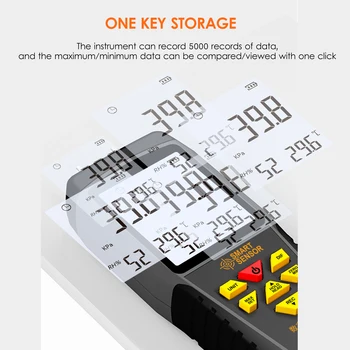 PAMETNO TIPALO AS511 Digitalni Diferenčni manometer Manometer Dual Port Zračnega Tlaka Plina Tester z LCD Zaslonom Podpira