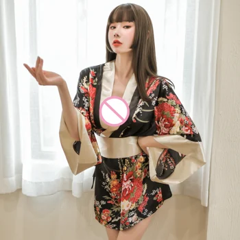 Eksotične Kostume Seksi Perilo Japonski Kimono Čipke Kopalni Plašč Skušnjavi Pajama Enotno Za Ženske, Cosplay Spanca Stranka Obleko