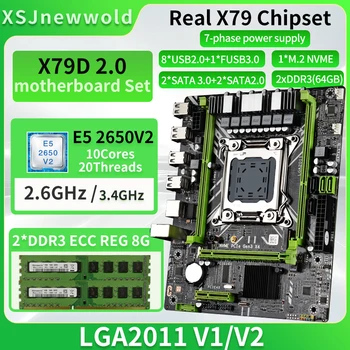 X79 E5 2650 V2 DDR3 16GB LGA 2011 (Intel Xeon E5 Procesor Z matične plošče, Set + 2*8GB 1600MHz RAM Pomnilnika X79 Kit placa mãe