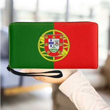 Grb portugalske Ženske Denarnice Luksuzni PU Usnja Dame Torbi z Zadrgo Priložnostne Prenosni Dekleta Torbica Lahki Vreče Denarja