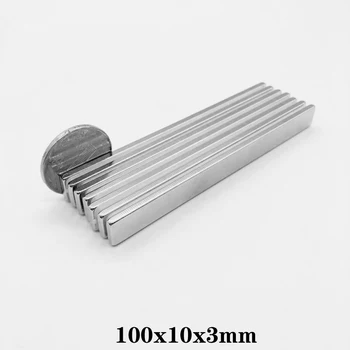 1~20PCS 100x10x3 Super Močan Magnetni Magneti, Dolžina 100mm Stalno Neodymium Magnetom 100x10x3mm Več Pola Magneta 100*10*3