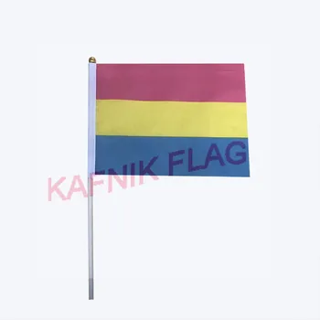 KAFNIK ,10/20/50/100 kozarcev velikosti 14*21 cm s plastično jamboru 30 cm dolžin a Omnisexual LGBT ponos pansexual ročno zastavo,brezplačna dostava
