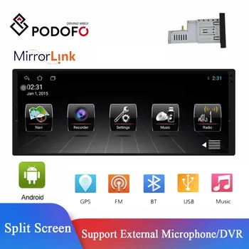 Podofo Android Avto Multimedijski Predvajalnik 6.9 Palčni Zaslon na Dotik, Bluetooth Autoradio Stereo Video, GPS, WiFi Univerzalno 1din Avto Radio
