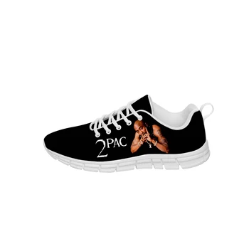 Rap 2pac Tupac Copati Moški Ženska Najstnik Priložnostne Krpo Čevlje Platno Čevlji 3D Tiskanja Dihanje Lahek Čevelj Bela
