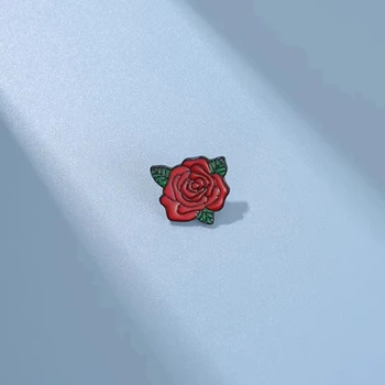 Romantični Rdeče Rose Emajl Zatiči Cvetje Broške River Nahrbtnik Značke Cvetlični Rastlin Nakit Ljubimec Mater Dan Darilo za Ljubitelja