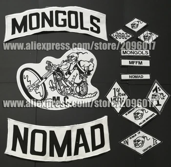 13pcs/set Mongoli Obliži za motorno kolo Biker Jacket Obleko Rider značke za nomad MFFM appliques železa na Obliži nalepka