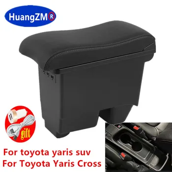 Za Toyota Yaris Križ armrest polje za toyota yaris suv osrednji Trgovina polje Notranje zadeve Rekonstrukcija USB, Polnjenje Avto dodatki