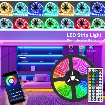 LED Trak za Sobno Dekoracijo LED 1-5m 10 m 15m 20m, 30m TV Ozadja Bluetooth 5050 RGB Led Trak, Neon, Luči, 5 LED Trak Svetlobe
