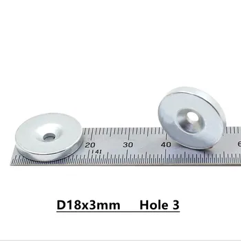 4pcs/8pcs veliko NdFeB Magnetov 18*3 Hole 3 N35 Močno mm D Izvrtino Magnet 18x3 Trajni Magnet 18x3-3 18 mm x 3 mm