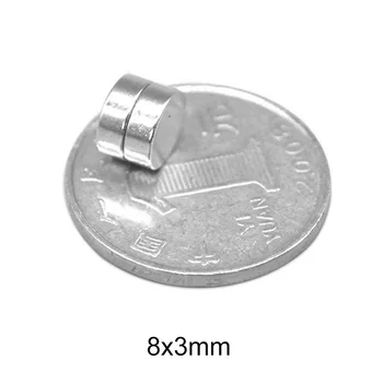 20~500PCS 8x3 mm Magnet močan Premer 8x3mm Majhne Okrogle Magnet disk 8 mm x 3 mm Stalno Neodymium Magneti 8*3 mm