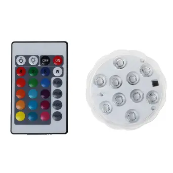 Podvodna LED svetilka Z Daljinskim upravljalnikom Vodotesen RGB Multi-color 10-LED L