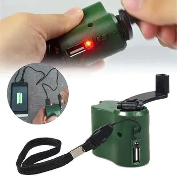 5 V DC ABS, Zelena USB Strani Ročice Sili Moč Za Telefonski Polnilnik, Ročno Polnjenje Dinamo Generat DIY