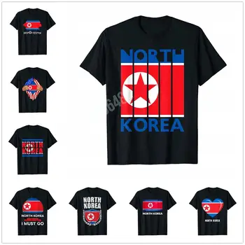 Več Design Severna Koreja Korejski Zastavo Spominek Darilo Premium T-Shirt Za Moške, Ženske T Shirt Hip Hop Vrhovi 100% Bombaž Tees