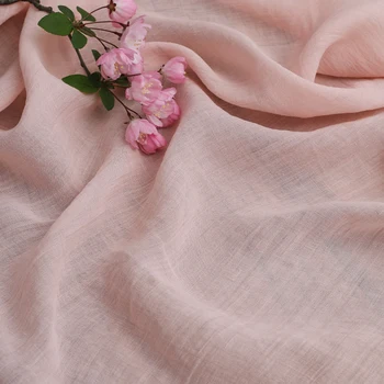 High end ramije tkanine Čisto Roza tissu Svetlobe in dihanje obleko elegantno DIY Haljo materiala