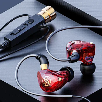 Žične Stereo Slušalke za V Uho 3.5 mm Jack za Šport Zmanjšanje Hrupa Kabel, Slušalke Z Mikrofonom Za Živo Petje Snemanje