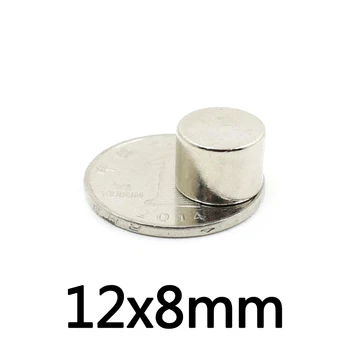 5/10/20PCS 12x8 mm Močno Valj Magnetom iz Redkih Zemelj 12mmX8mm Okroglih Neodim Magneti 12mmx8mm Majhen Valj Magnet 12*8 mm N35