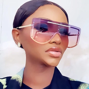 Gradient Moda Prevelik sončna Očala Ženske Luksuzne blagovne Znamke Rimless Kovinskih Kvadratnih Odtenki UV400 Diamond brez okvirjev sončna Očala Očala
