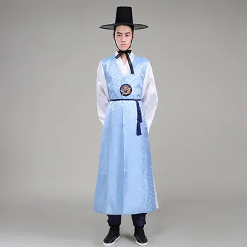 Vintage Človek Zmaj Hanbok Chothing Nastavite Tradicionalni Korejski Samurai Cosplay Kostume Stari Moški Uspešnosti Enotno Haljo Obleke