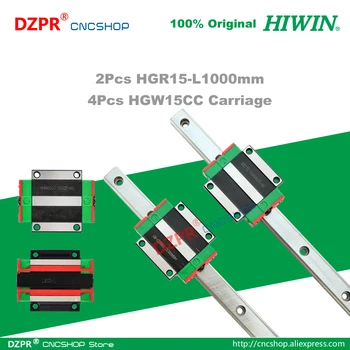 Original HIWIN HGR15 Linearno Vodilo velikosti 1000 mm 39.37 v Železniškem HGW15CC Prevoz Stran za CNC Usmerjevalnik Graviranje Lasersko napravo lesenih predmetov