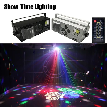 Dober Učinek LED Vzorci Laser Strobe 4 V 1 Učinek Svetlobe 4 Oči Sliko Svetlobe Dobro Uporabiti Za DJ Disco Klub za Domačo Zabavo, KTV