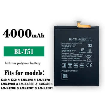 Novi Originalni 4000 mah baterijo BL-T51 Baterija za LG K42 K52 LMK420 LM-K420 LM-K420H LM-K420E LM-K420Y Mobilnega Telefona, Baterije + BREZPLAČNA ORODJA