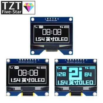 TZT 1.54 palčni 4PIN 7PIN Bela Modra Zaslon OLED Module SSD1309 Pogon IC Združljiv za SSD1306 SPI Vmesnik 128*64