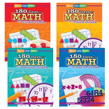 4books-180 Dni Matematika - Otroci Matematiko Praksi delovni Zvezek za Učenje Matematike knjiga dodaj odštevanje množenje deljenje za Otrok