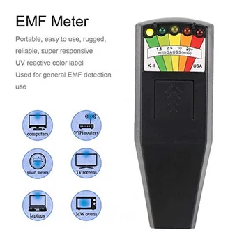 K2 Elektromagnetno Polje EMF Gauss Meter Duha Lov Prenosni Detektor EMF Magnetno Polje Detektor 5 LED Gauss Meter