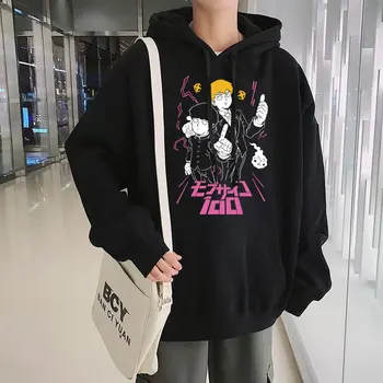 Moda Japonski Anime Mob Psiho 100 Moški pulover s kapuco Shigeo Kageyama Reigen Arataka Sweatshirts Runo Priložnostne Puloverju Ulične